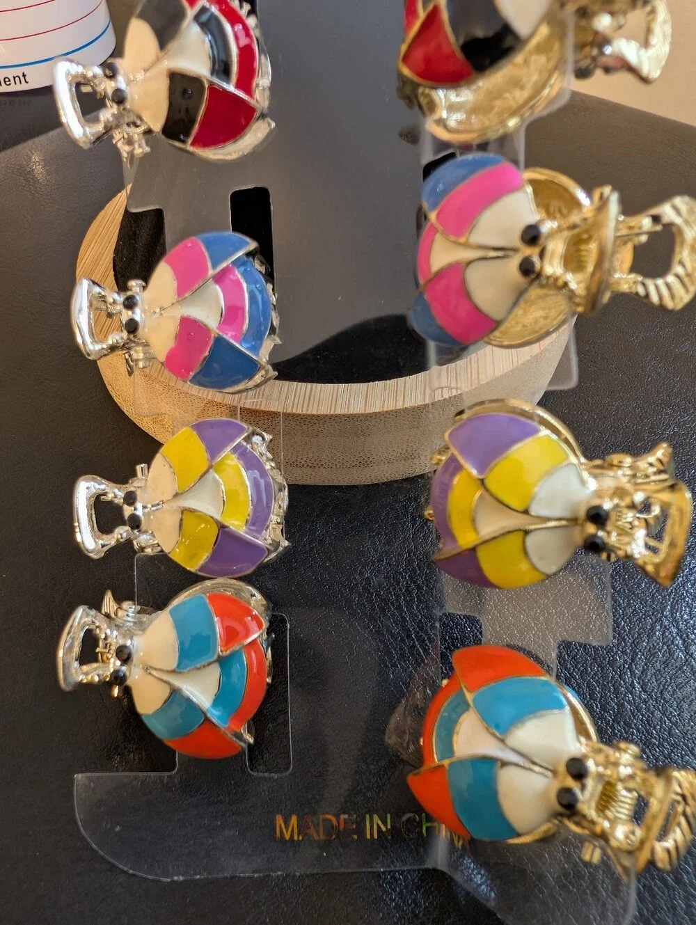 Retro Kids Colorful Enamel Insect Mini Claw Hair Clips - 12 Pack